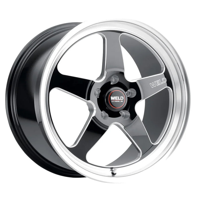 Weld S104 20x9.5 Ventura 5x135 ET13 BS5.75 Gloss BLK MIL DIA 87.1 - Side View