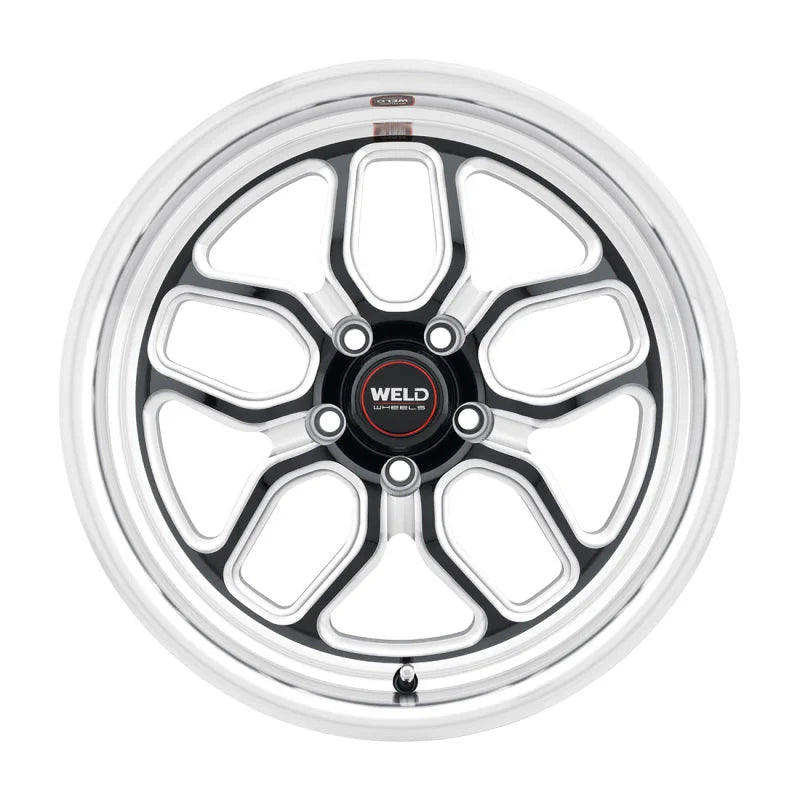 Weld S107 17X9 Laguna 5X120.65 ET45 BS6.8 Gloss Black MIL Dia 70.3 - Side View