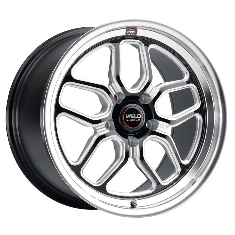 Weld S107 18X10.5 Laguna 5X120.65 ET54 BS7.9 Gloss Black MIL Dia 70.3 - Side View