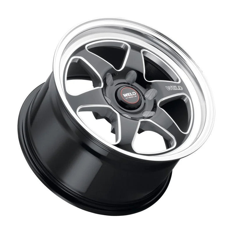 Weld S156 17x7 Ventura 6 Drag 6x135 ET20 BS4.80 Gloss BLK MIL DIA 87.1 - Side View