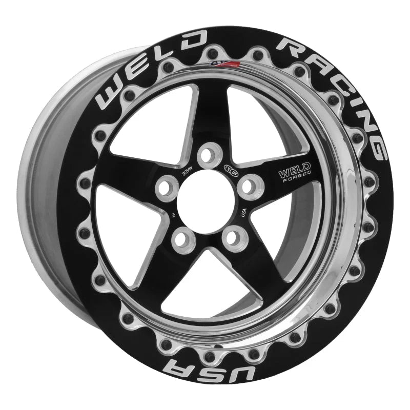 Weld S71 15x10.33 / 5x4.5 BP / 7.5in. BS Black Wheel (Medium Pad) - Black Single Beadlock MT - Main Product View