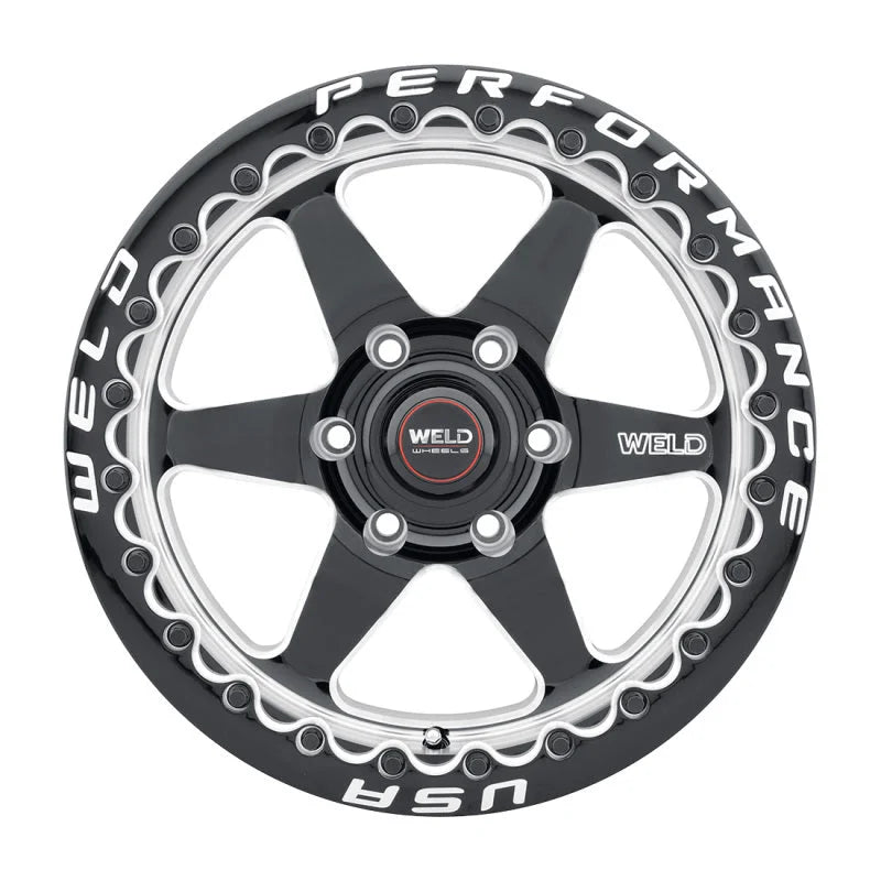 Weld S904 15x12 Ventura Beadlock 5x114.3 ET28 BS7.6 Gloss BLK MIL DIA 78.1 - Main Product View