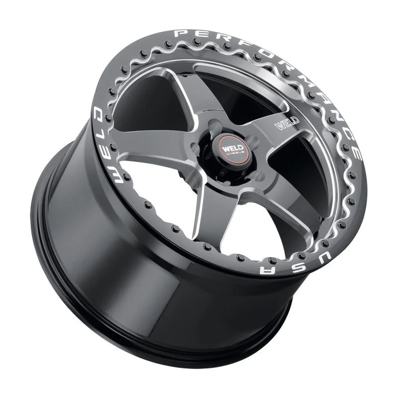 Weld S904 18X12 Ventura Drag Beadlock 5X120.65 ET55 BS8.7 Gloss Black MIL Dia 78.1 - Main Product View