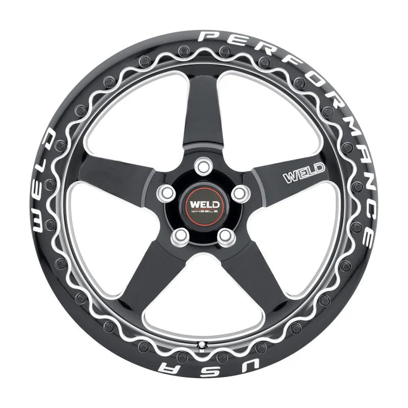 Weld S904 18X12 Ventura Drag Beadlock 5X120.65 ET55 BS8.7 Gloss Black MIL Dia 78.1 - Detail View