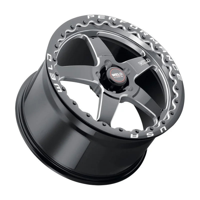Weld S904 18x10 Ventura Beadlock 5x115 ET30 BS6.70 Gloss BLK MIL DIA 78.1 - Detail View