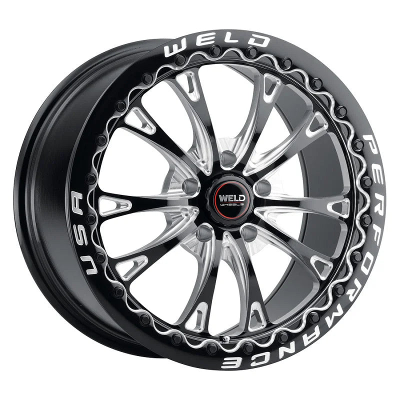 Weld S908 18X10 Belmont Drag Beadlock 5X114.3 ET30 BS6.70 Gloss Black MIL Dia 78.1 - Main Product View