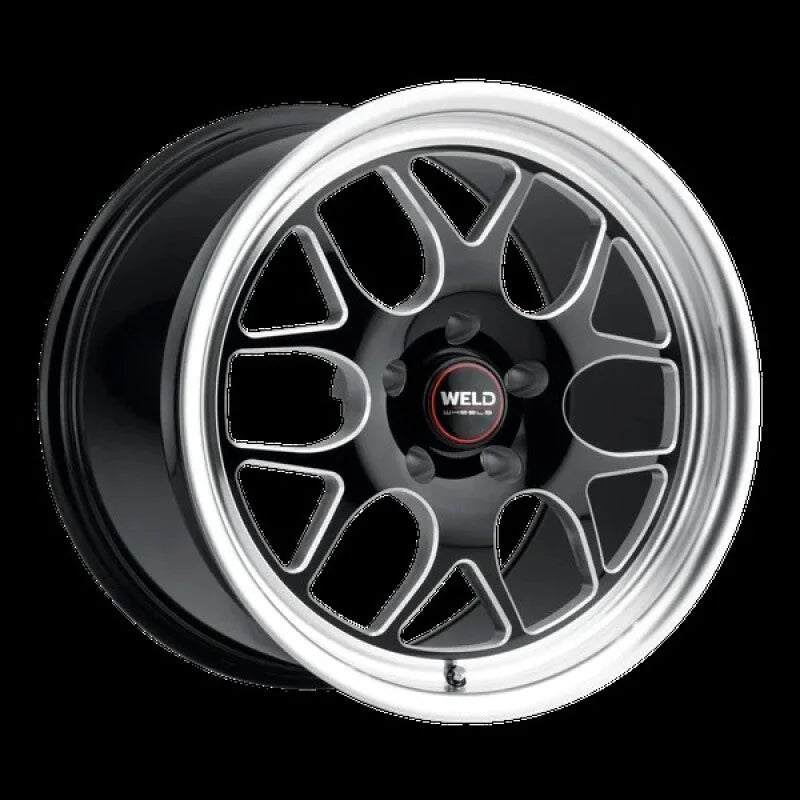 Weld Solana Drag 15x10 / 5x120.65 BP / ET45 / 7.27in BS / 78.1 Dia - Gloss Black Milled Wheel