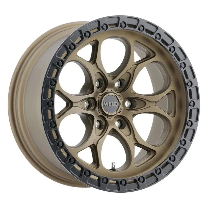 Weld W106 Ledge 6 17x9 / 6x139.7 BP / -12 Offset / 4.5 BS / 106.1 Bore Satin Bronze/Satin Black Ring