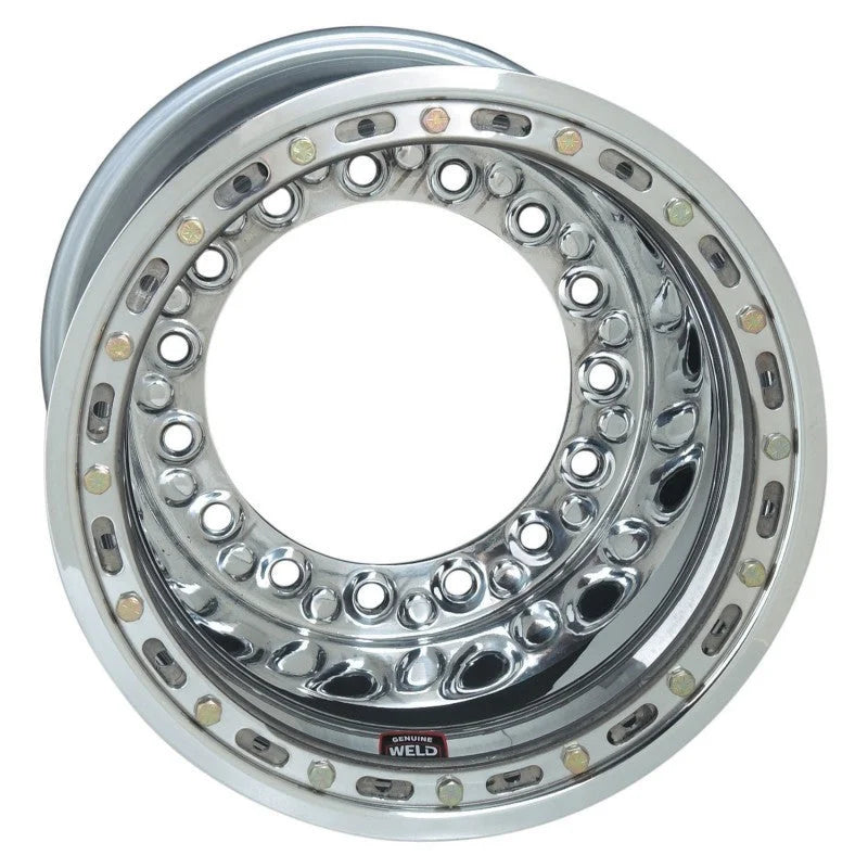 Weld Wide 5 XL Direct Mount 15x13 / 5x10.25 BP / 3in. BS Polished Assembly - Mod Beadlock - Side View