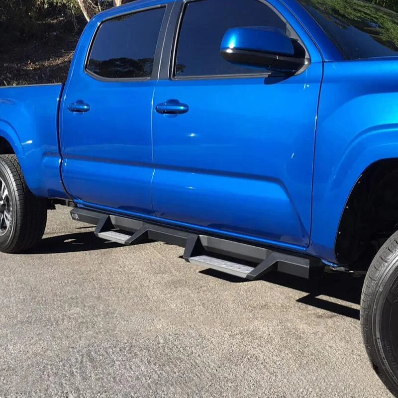 Westin 05-20 Toyota Tacoma Double Cab HDX Stainless Drop Nerf Step Bars - Textured Black - Back View