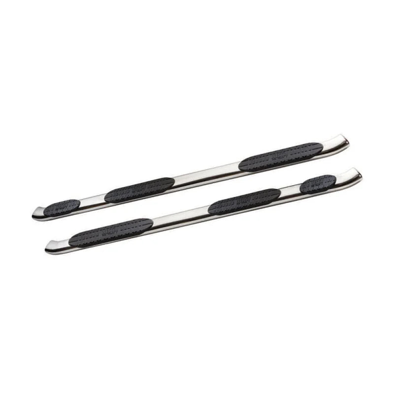 Westin 07-13 Chevy Silv 1500 Extnd Cab (8 ft Bed) PRO TRAXX 5 WTW Oval Nerf Step Bars - SS - Side View