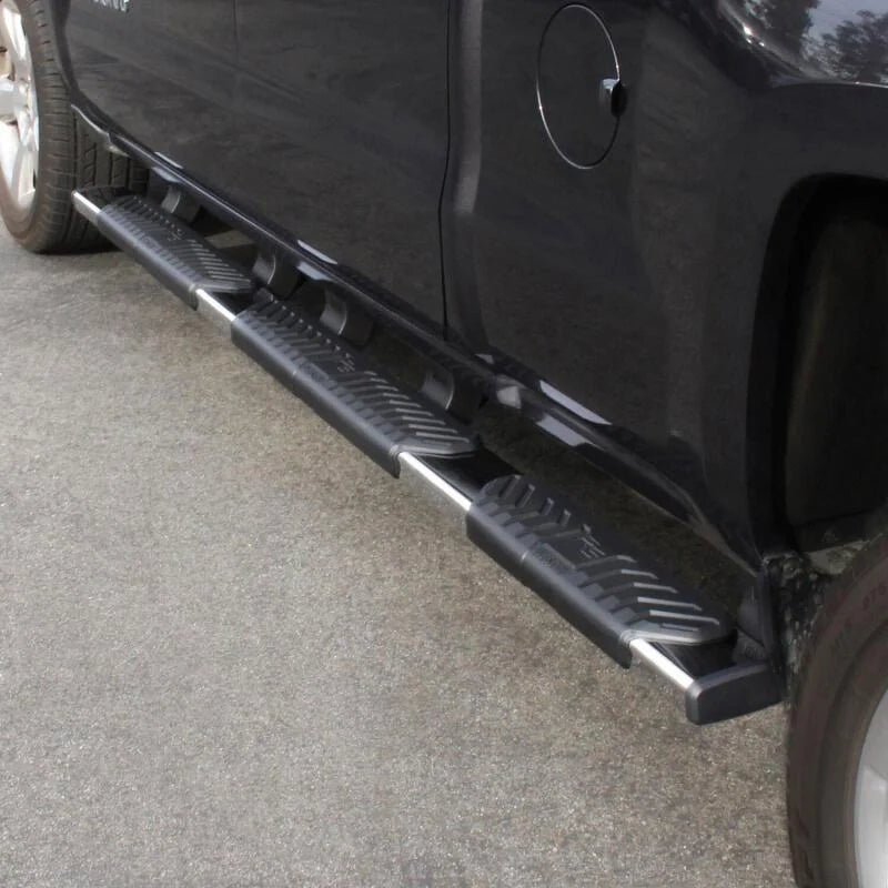 Westin 07-18 Chevrolet Silverado 1500 CC 6.5ft Bed R5 M-Series W2W Nerf Step Bars - Blk - Back View