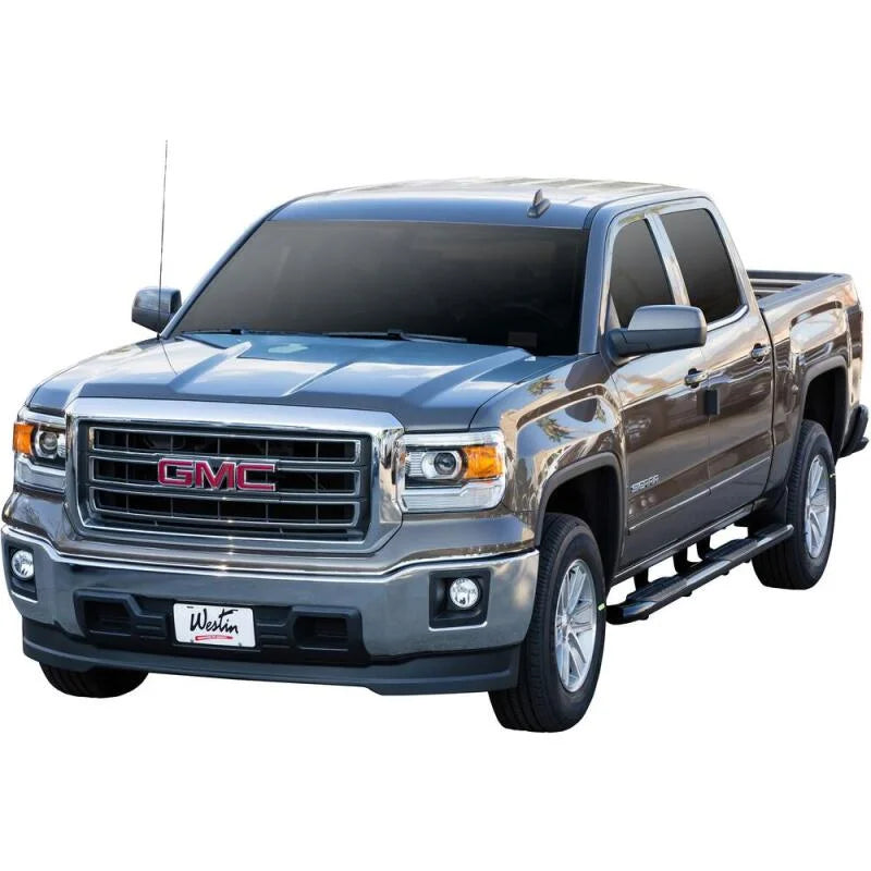 Westin 07-18 Chevy Silv 1500 Crew (5.5ft) Excl 07 Classic PRO TRAXX 5 WTW Oval Nerf Step Bars - Blk - Side View