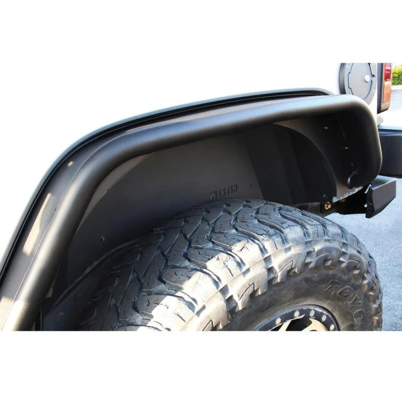 Westin 07-18 Jeep Wrangler JK Inner Fenders - Rear - Textured Black - Installation View