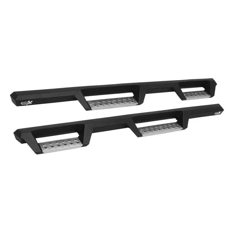 Westin 07-18 Jeep Wrangler JKU 4dr. HDX Stainless Drop Nerf Step Bars - Tex. Blk - Main Product View