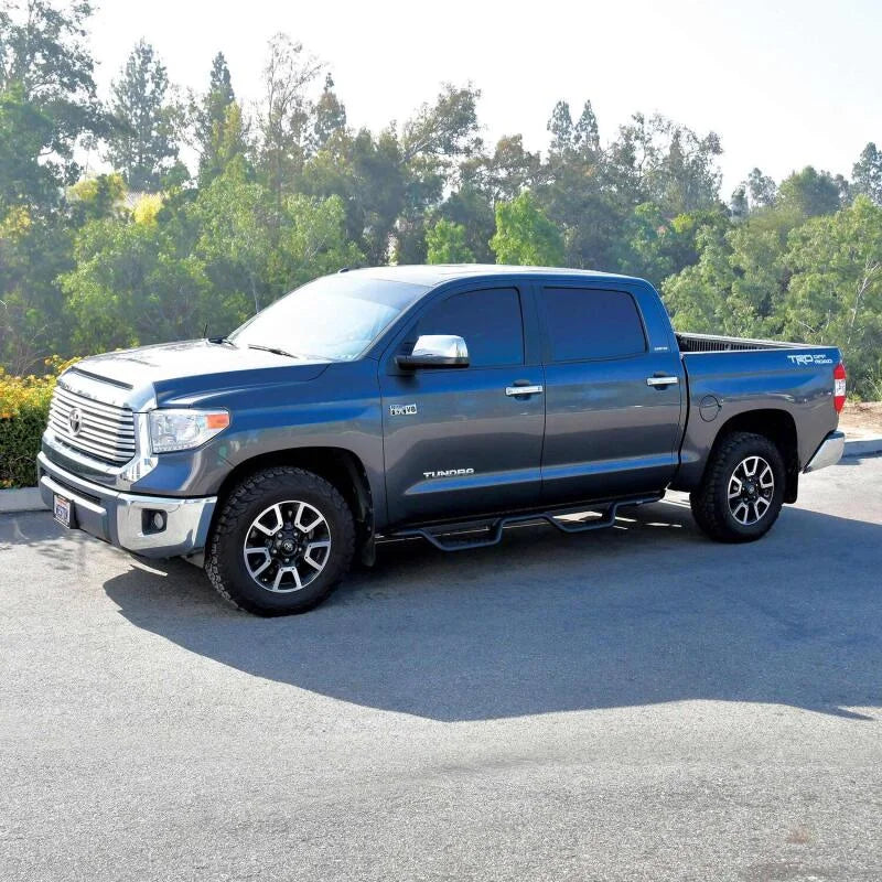 Westin 07-21 Toyota Tundra CrewMax Outlaw Drop Nerf Step Bars - Black - Back View