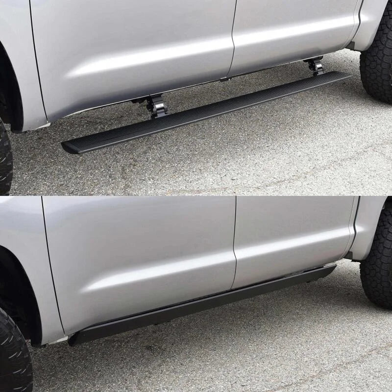 Westin 07-21 Toyota Tundra CrewMax Pro-e Electric Running Boards - Textured Black - Installation View