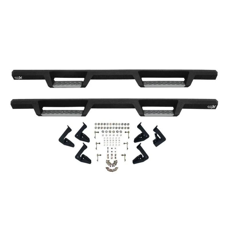Westin 07-21 Toyota Tundra DC HDX Stainless Drop Nerf Step Bars - Tex. Blk - Back View