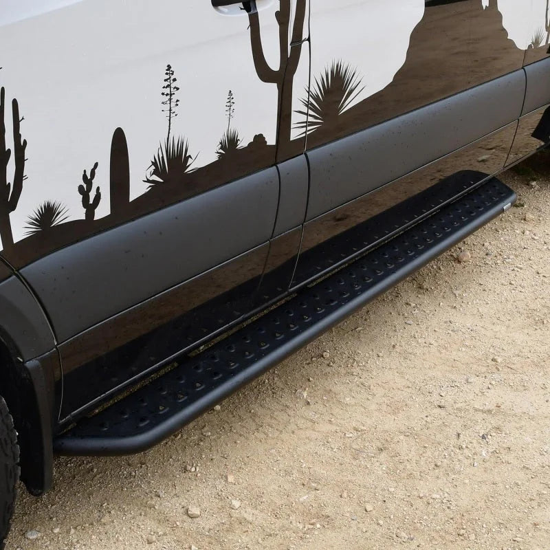 Westin 07-23 Mercedes-Benz Sprinter w/ 144in. Wheelbase Outlaw Nerf Step Bars - Textured Black - Installation View