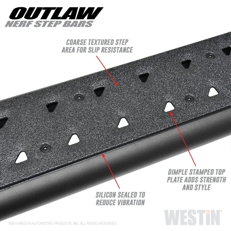 Westin 09-18 Dodge RAM 1500 Crew Cab Outlaw Nerf Step Bars - Installation View