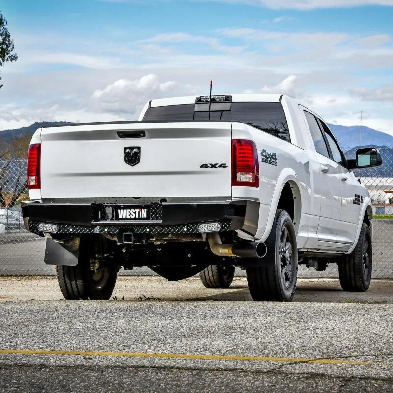 Westin 09-18 Ram 1500 HDX Bandit Rear Bumper - Black - Back View