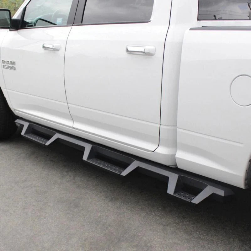 Westin 10-18 Dodge Ram Crew Cab 5ft & 6ft Bed HDX Drop Wheel-To-Wheel Nerf Step Bars - Back View
