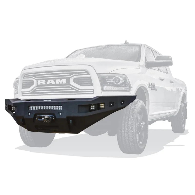 Westin 10-18 RAM 2500/3500 Pro-Series Front Bumper - Tex. Blk - Installation View