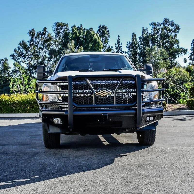 Westin 11-14 Chevrolet Silverado 2500/3500 HDX Bandit Front Bumper - Blk - Back View