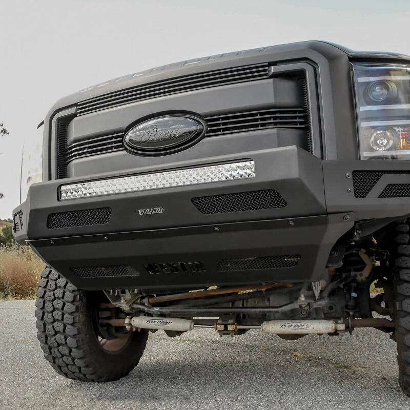 Westin 11-16 Ford F-250/350/450/550 Pro-Mod Skid Plate - Tex. Blk - Installation View