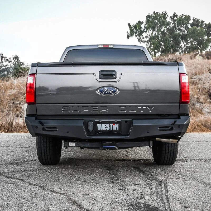Westin 11-16 Ford F-250/350/450/550 Super Duty Pro-Series Rear Bumper - Textured Black - Back View