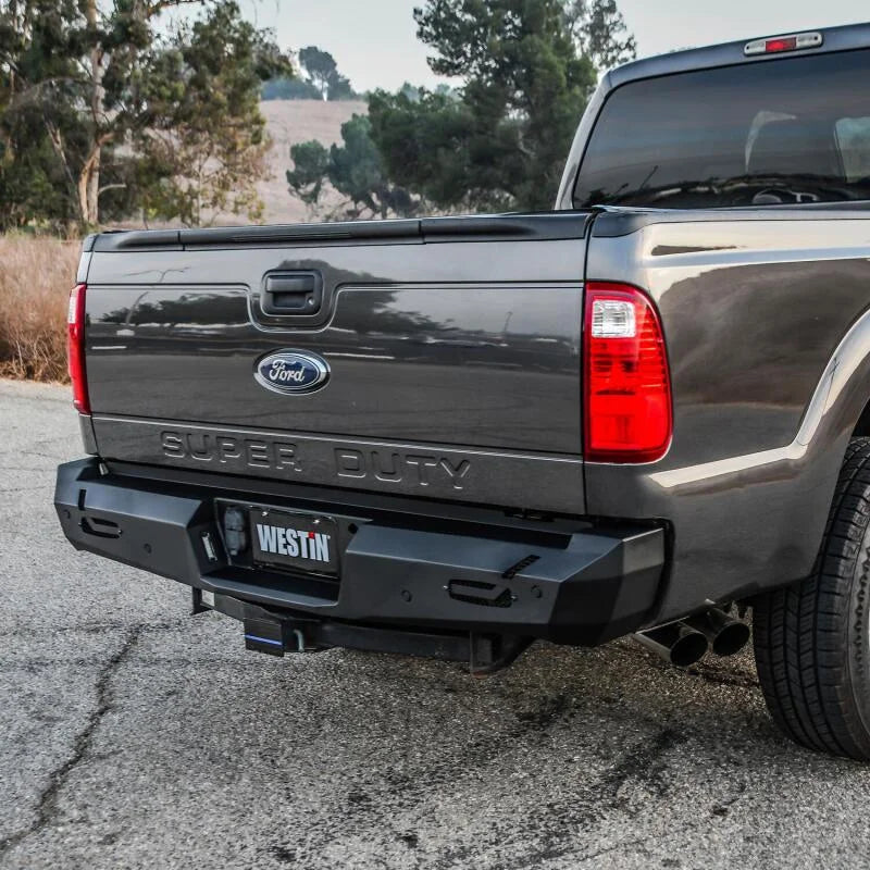 Westin 11-16 Ford F-250/350/450/550 Super Duty Pro-Series Rear Bumper - Textured Black - Installation View
