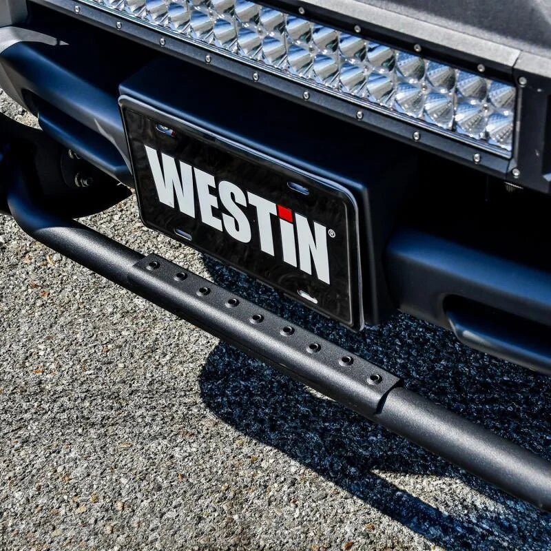 Westin 12-20 Nissan Frontier Sportsman X Grille Guard - Textured Black - Installation View