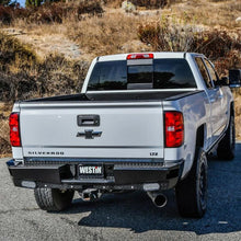 Load image into Gallery viewer, Westin 14-18 Chevrolet Silverado HDX Bandit Rear Bumper - Black - Back View
