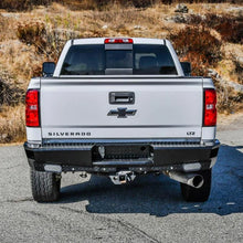 Load image into Gallery viewer, Westin 14-18 Chevrolet Silverado HDX Bandit Rear Bumper - Black - Installation View