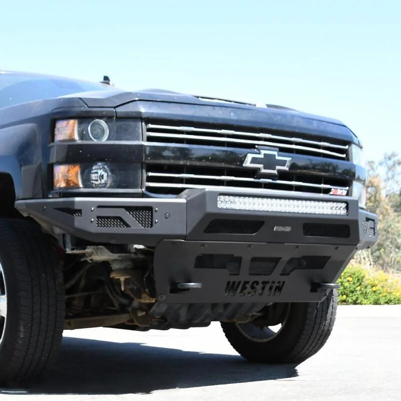Westin 15-19 Chevrolet Silverado 2500/3500 Pro-Mod Skid Plate - Textured Black - Side View