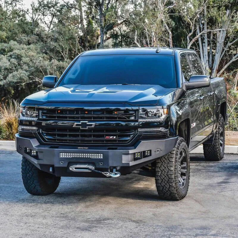 Westin 15-19 Chevrolet Silverado 2500/3500 Pro-Series Front Bumper - Textured Black - Side View