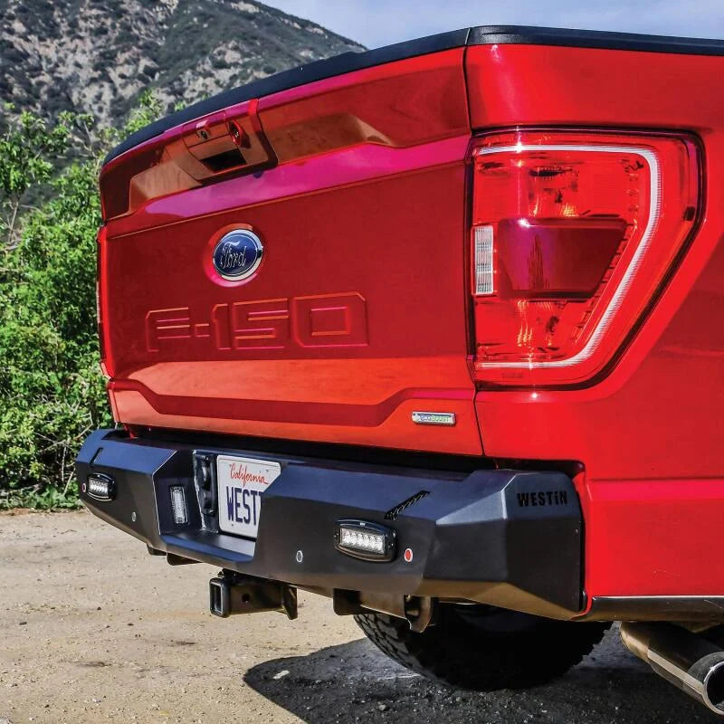 Westin 15-20 Ford F-150 Pro-Series Rear Bumper - Textured Black - Installation View