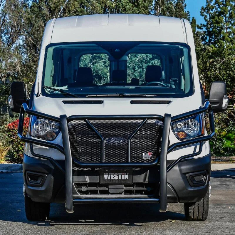 Westin 15-21 Ford Transit 150/250/350 HDX Grille Guard - Black - Installation View