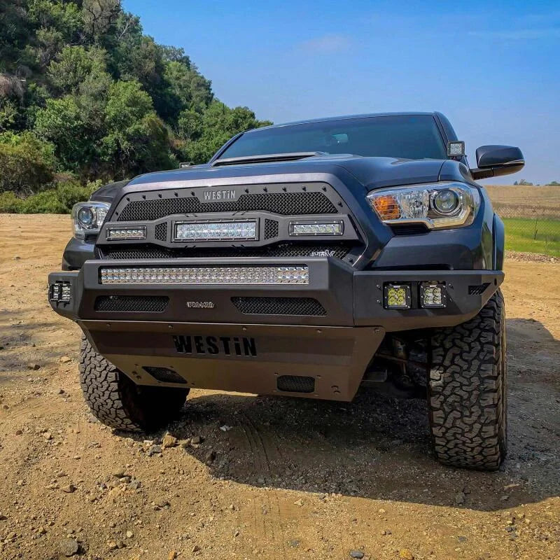 Westin 16-20 Toyota Tacoma Pro-Mod Front Bumper - Back View