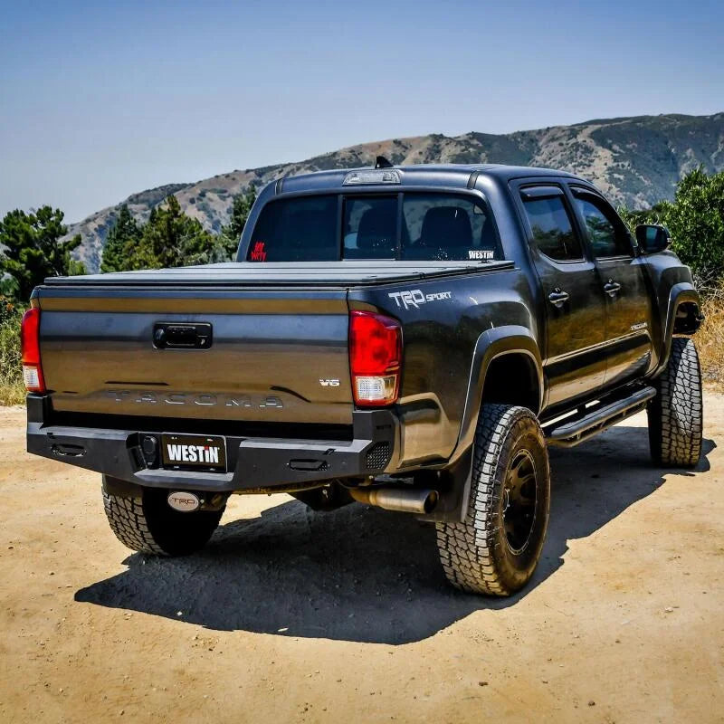 Westin 16-20 Toyota Tacoma Pro-Series Rear Bumper - Textured Black - Installation View