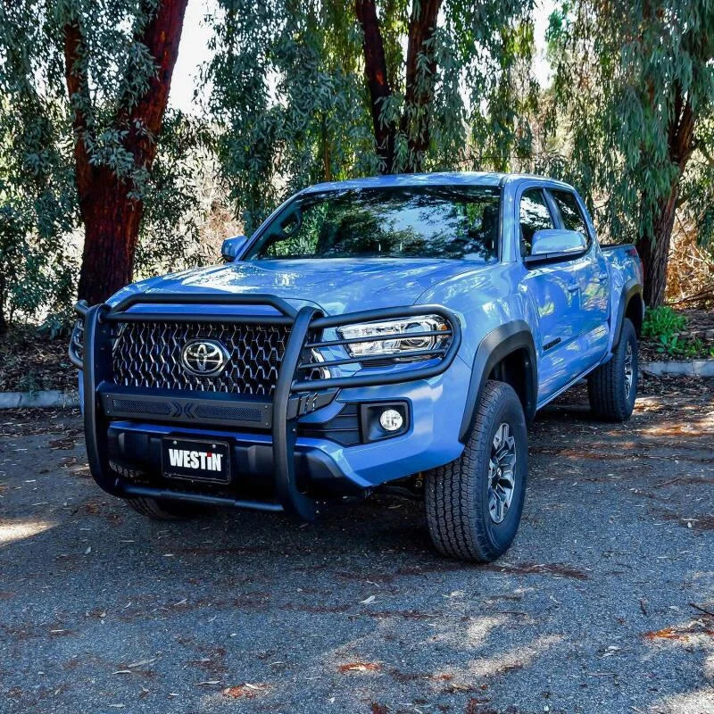 Westin 16-21 Toyota Tacoma Sportsman X Grille Guard - Tex. Blk - Installation View
