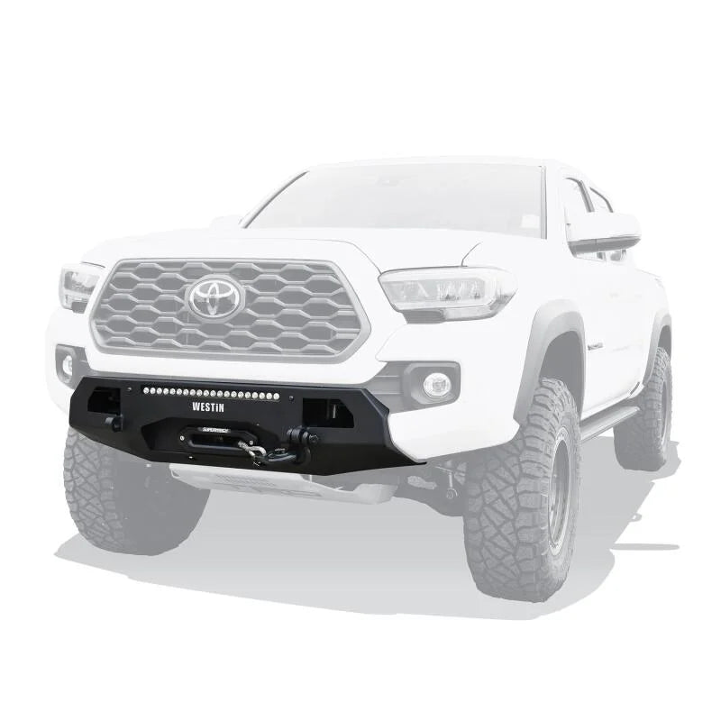Westin 16-23 Toyota Tacoma Pro-Series Mid Width Front Bumper - Textured Black - Installation View