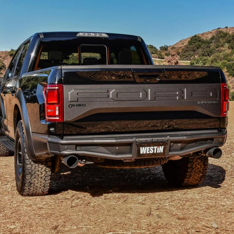 Westin 17-20 Ford F-150 Raptor Outlaw Rear Bumper - Tex. Blk - Side View