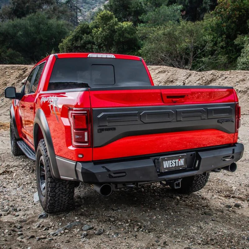 Westin 17-20 Ford F-150 Raptor Pro-Series Rear Bumper - Textured Black - Side View