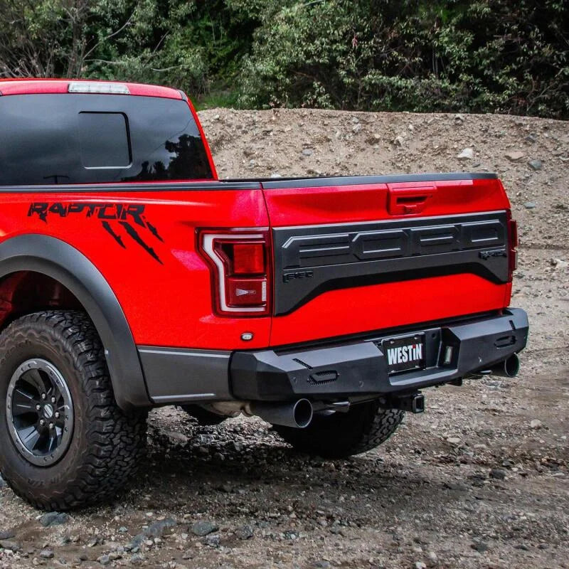 Westin 17-20 Ford F-150 Raptor Pro-Series Rear Bumper - Textured Black - Installation View