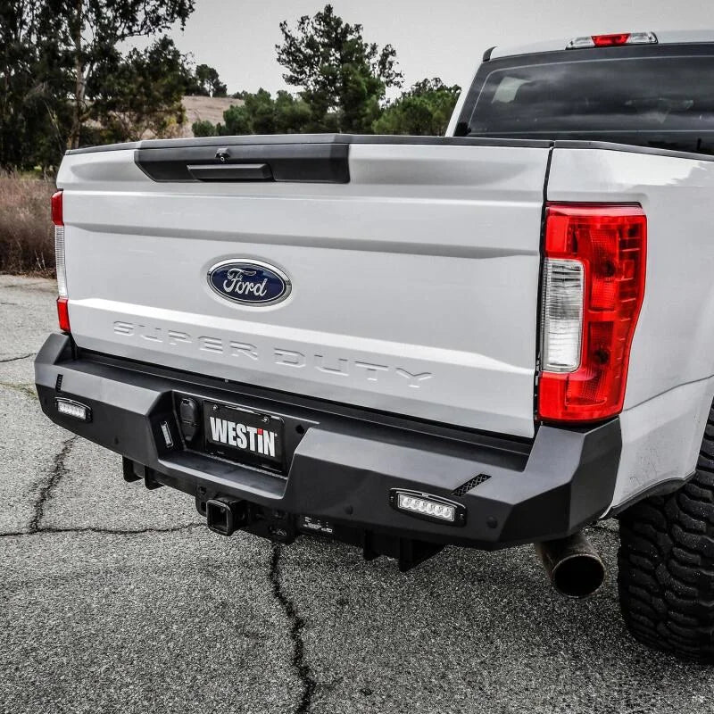 Westin 17-20 Ford F-250/350 Pro-Series Rear Bumper - Textured Black - Side View