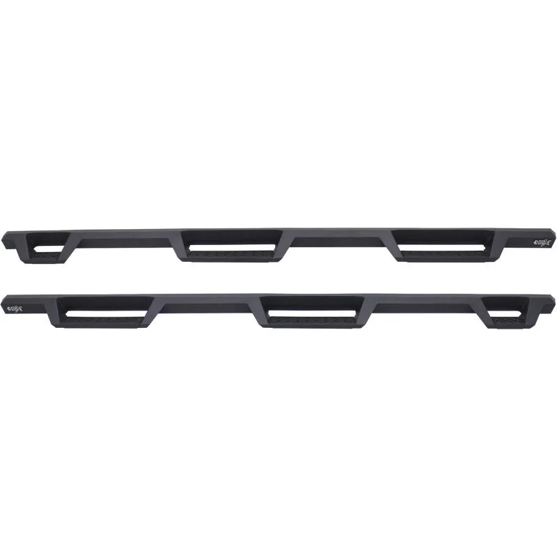 Westin 17-22 Ford F-250/350 Crew Cab 6.75ft Bed HDX Drop W2W Nerf Step Bars - Tex. Blk - Back View