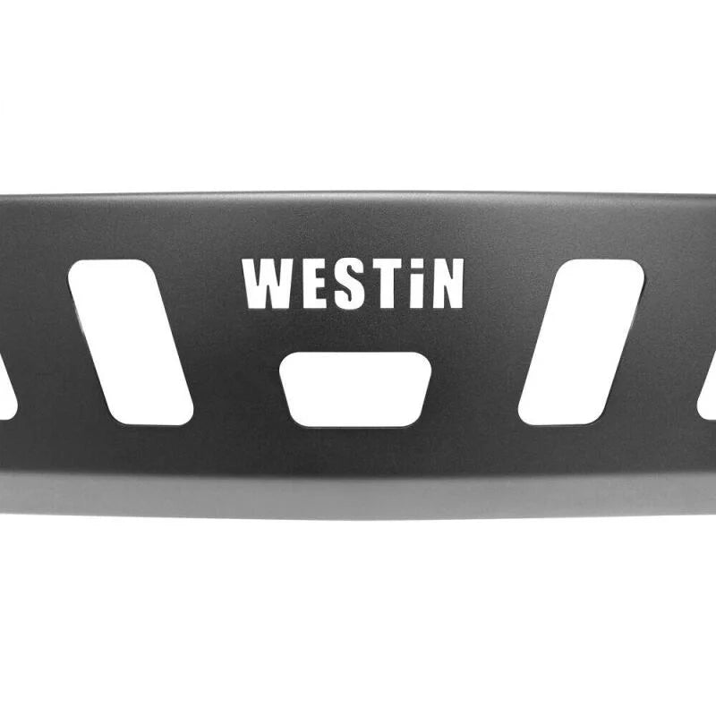 Westin 18-19 Jeep Wrangler JL Front Bumper Skid Plate - Textured Black - Back View