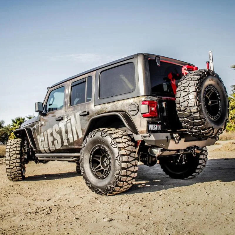 Westin 18-19 Jeep Wrangler JL Rear Bumper - Textured Black - Main Product View