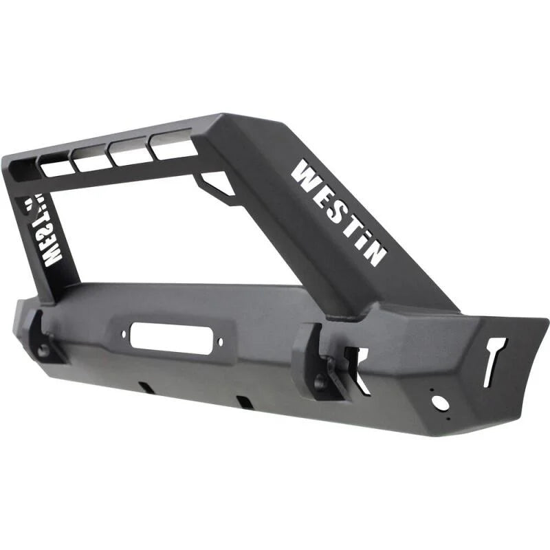 Westin 18-19 Jeep Wrangler JL Stubby Front Bumper - Textured Black - Side View